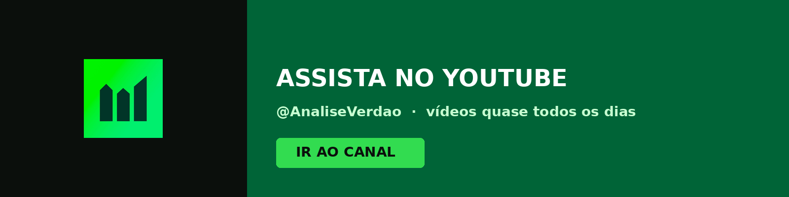 Acompanhe a Análise Verdão no YouTube